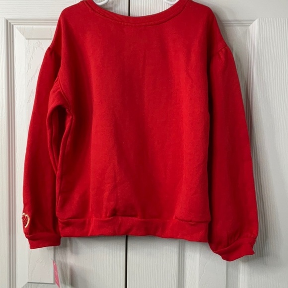 Isaac Mizrahi New York Girls Red LOVE Embroidered Long Sleeve Sweater Sz M(7/8) - Picture 5 of 8